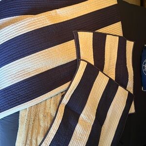 Pottery Barn Kids Navy Quilt with 2 Euro shams